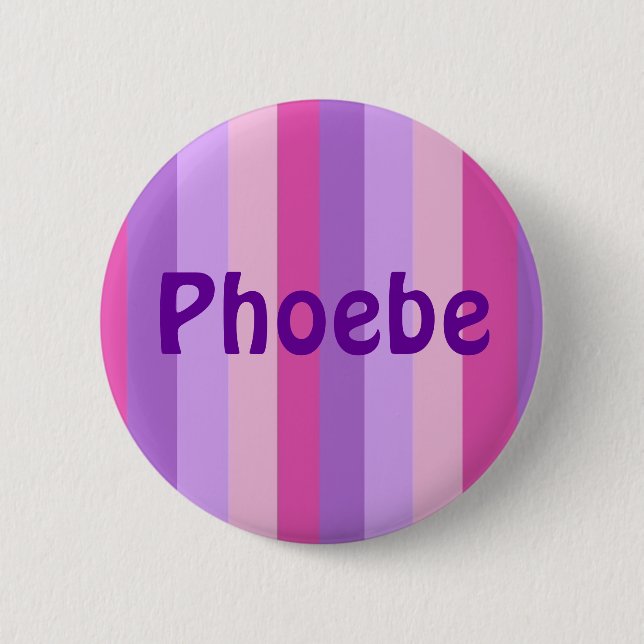 Striped Violet and Magenta 6 Cm Round Badge (Front)