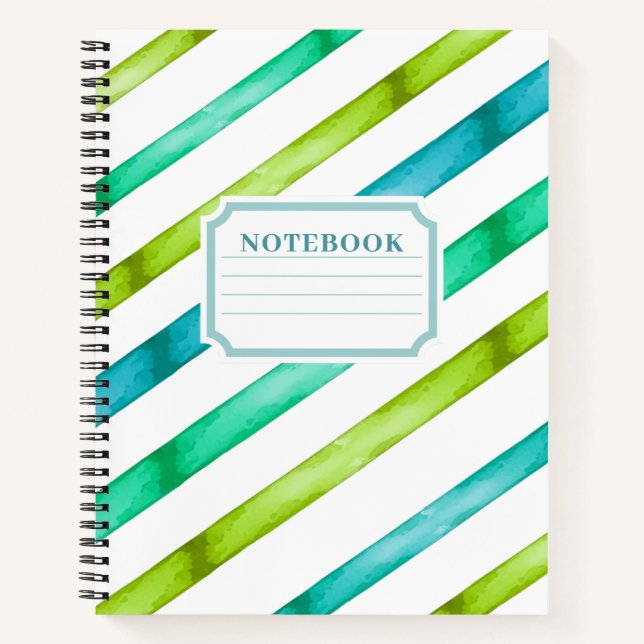 Striped Watercolor  Notebook (Front)