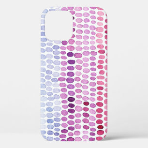 Striped Watercolor: Pink Grey Polka iPhone 12 Case