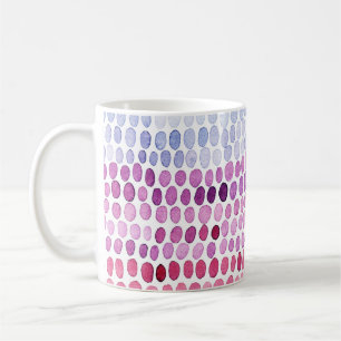 Striped Watercolor: Pink Grey Polka Coffee Mug