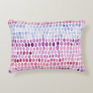 Striped Watercolor: Pink Grey Polka Decorative Cushion