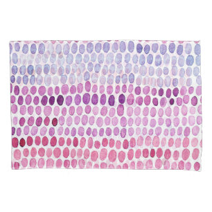 Striped Watercolor: Pink Grey Polka Pillowcase