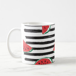Striped watermelon, vintage seamless pattern. coffee mug