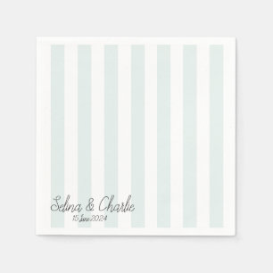 Striped Wedding Cocktail Napkin