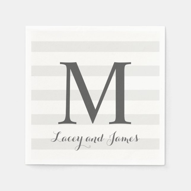 Striped Wedding Napkin (Front)