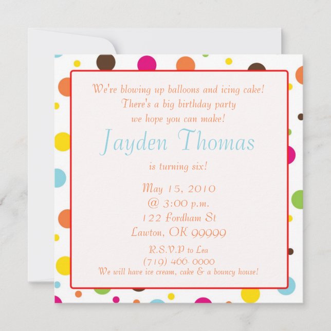 striped, We're blowing up balloons and icing ca... Invitation (Front)