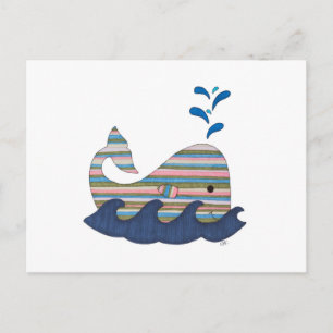 Striped Whale Postcard