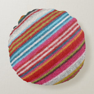 Striped woollen fabric: cosy, stylish round cushion