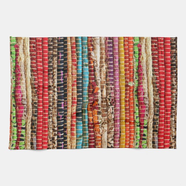 Striped Woven fabric rope weave natural Tea Towel (Horizontal)