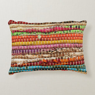 Striped Woven fabric weave look natural Decorative Cushion