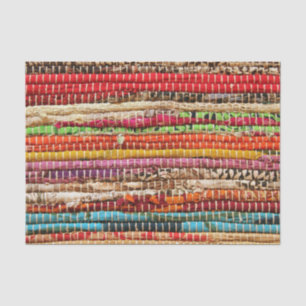 Striped Woven fabric weave look natural Tissue Paper