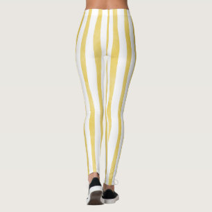 Striped Yellow and White Leggings