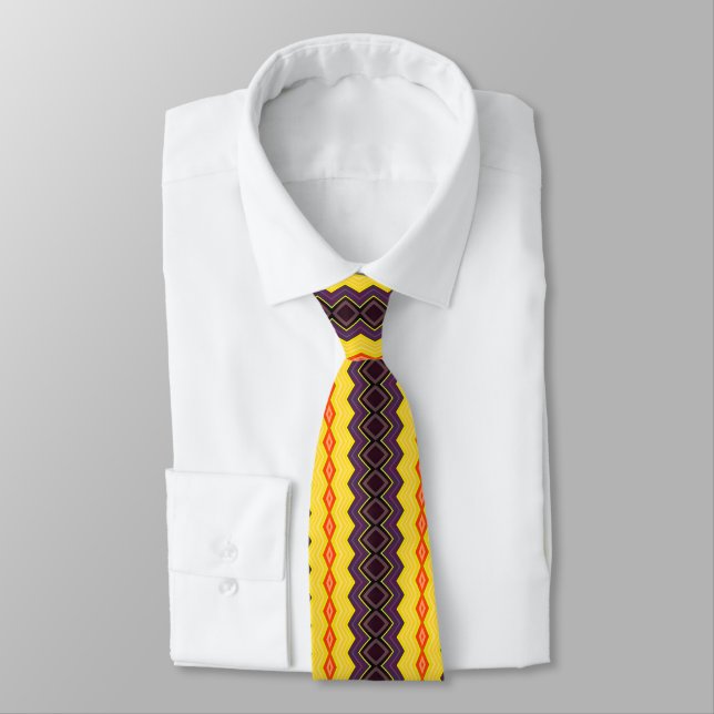 Striped Zigzag Pattern  Tie (Tied)