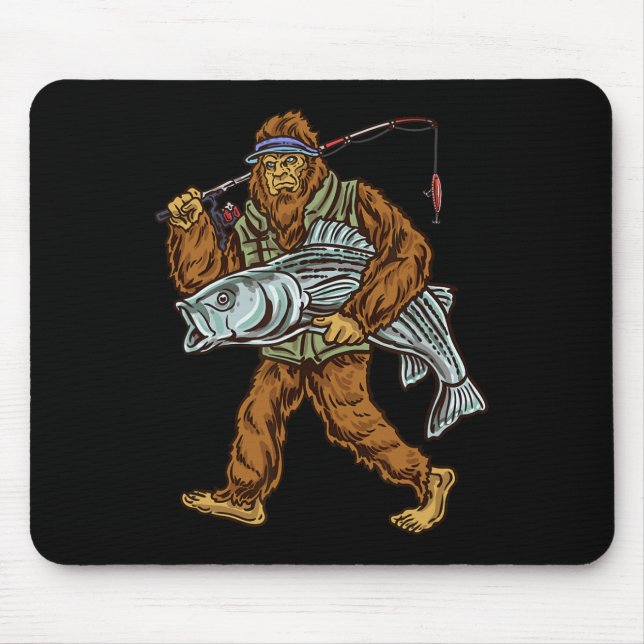 Striper Fishing Bigfoot Striped B Fishermen  Mouse Pad (Front)