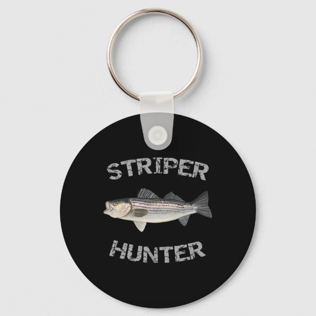 Striper Hunter Striped B Striper Fishing Shirt  Key Ring (Front)
