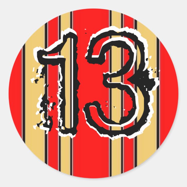 Stripes 13 classic round sticker (Front)
