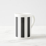 STRIPES adjustable Black Bone China Mug<br><div class="desc">Vertical stripes against white, that can be recolored. Play with background colours to create new effects! Find many matching products at KreaturShop.</div>