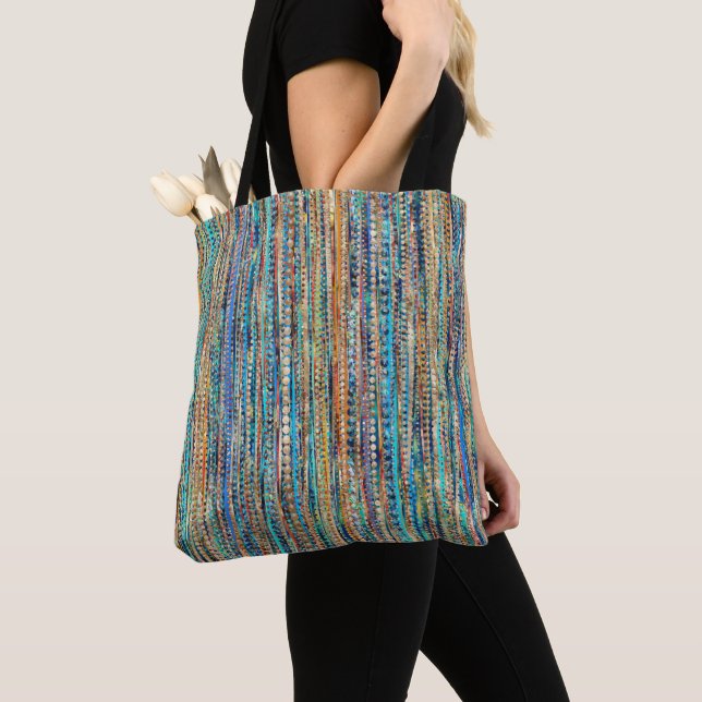 Stripes and Beads Tote Bag (Close Up)