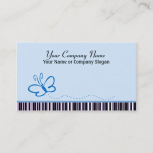 Stripes and Blue Butterfly Business Card