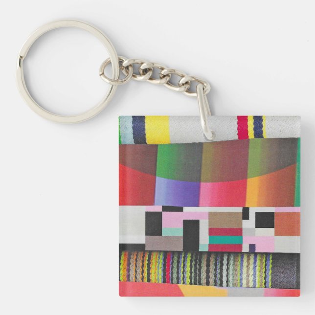 stripes and curves collage key ring (Front)