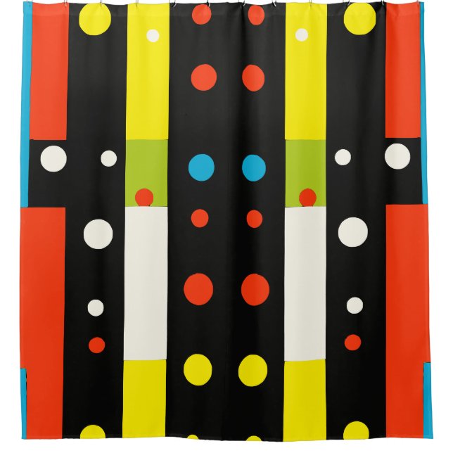 Stripes and dots shower curtain (Front)