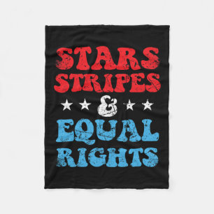 Stripes And Equal Rights 4th July Patriotic Womens Fleece Blanket