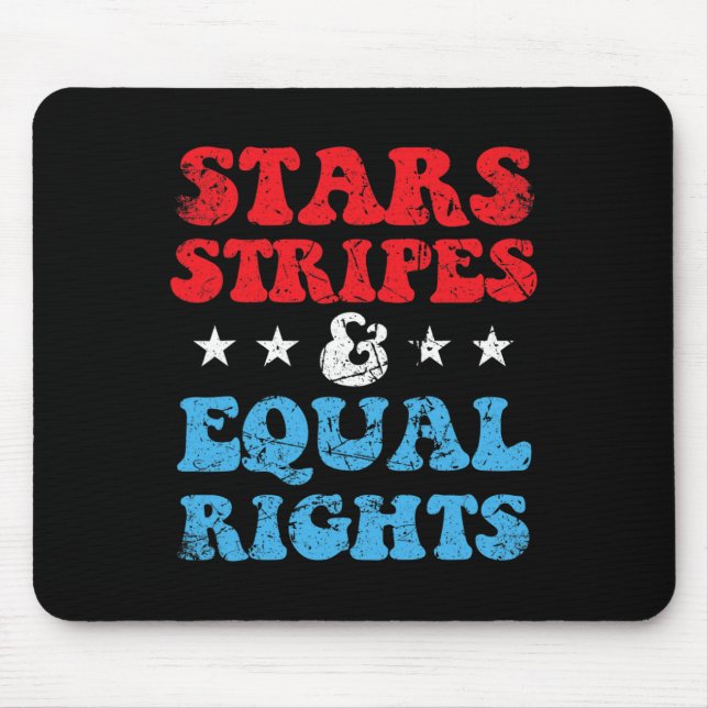 Stripes And Equal Rights 4th July Patriotic Womens Mouse Pad (Front)