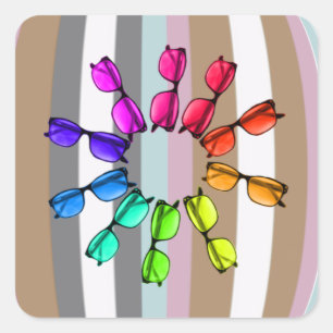 Stripes and Eye Glasses Sticker