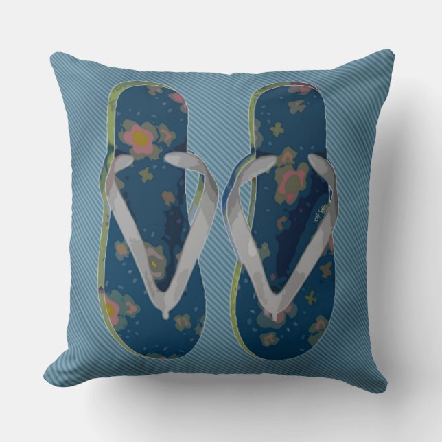 Stripes and Flip Flops Cushion (Front)