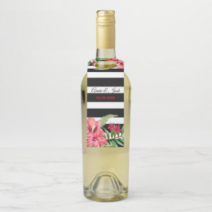 Stripes And Flowers Bottle Tag