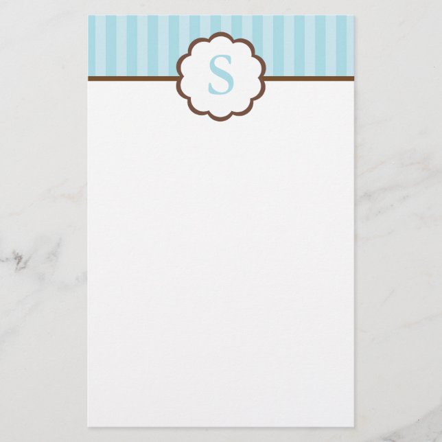 Stripes and Monogram Stationery (Front)