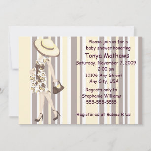 Stripes And Paisley Baby Shower Invitation (CA)