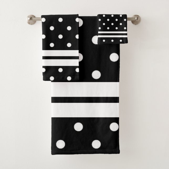 Stripes and Polka Dots Bath Towel Set (Insitu)