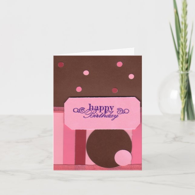 Stripes and Polka Dots Birthday Card (Front)