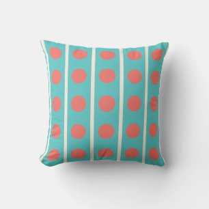 Stripes and Polka Dots in Orange and Cream Cushion