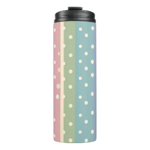 Stripes and Polka Dots Pastel Shades Thermal Tumbler