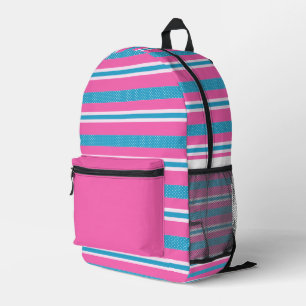 Stripes and Polka Dots  Printed Backpack