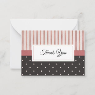Stripes And Polka Dots Thank You Cards