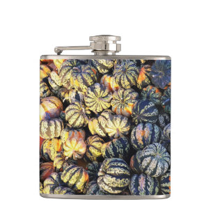 Stripes And Pumpkins Hip Flask