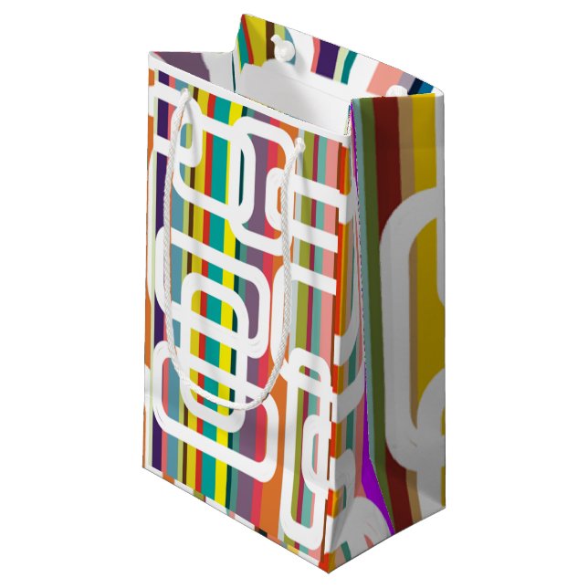 Stripes and Rectangles Small Gift Bag (Front Angled)