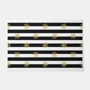 Stripes and Snowflakes Doormat