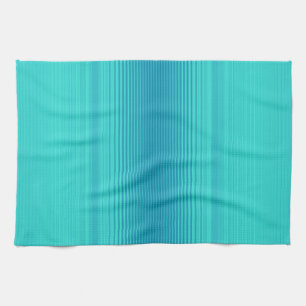 Stripes - Aqua Turquoise Cyan Blue Tea Towel