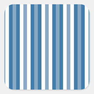 Stripes Background Blue and White Square Sticker