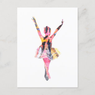 Stripes ballerina postcard