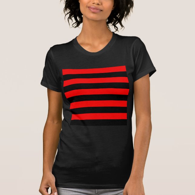 Stripes - Black and Red T-Shirt (Front)