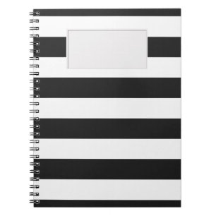 STRIPES Black on any Colour Spiral Notebook