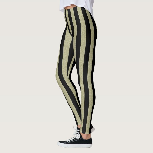 Stripes Black Vertical on any Colour Leggings (Left)