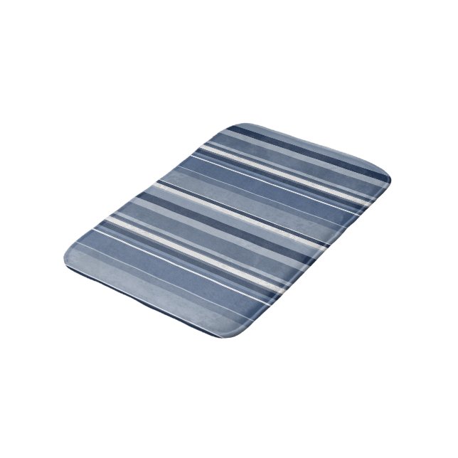 Stripes Blue Bath Mat (Angled)