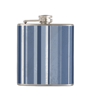 Stripes Blue Hip Flask