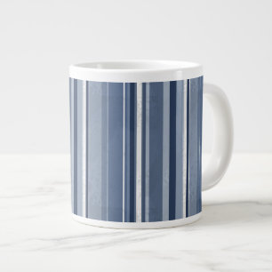 Stripes Blue Large Coffee Mug